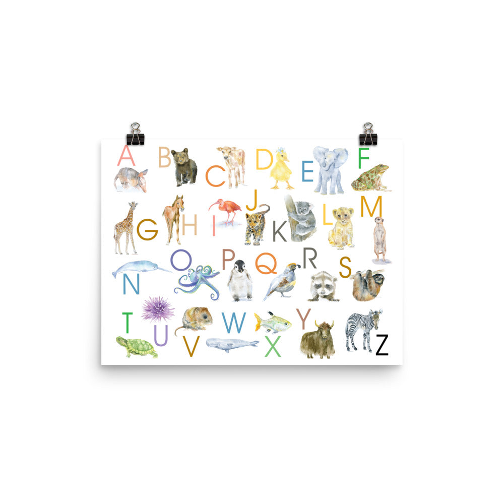 Animal alphabet in French Poster