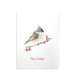 Tufted Titmouse Watercolor Christmas Card Set