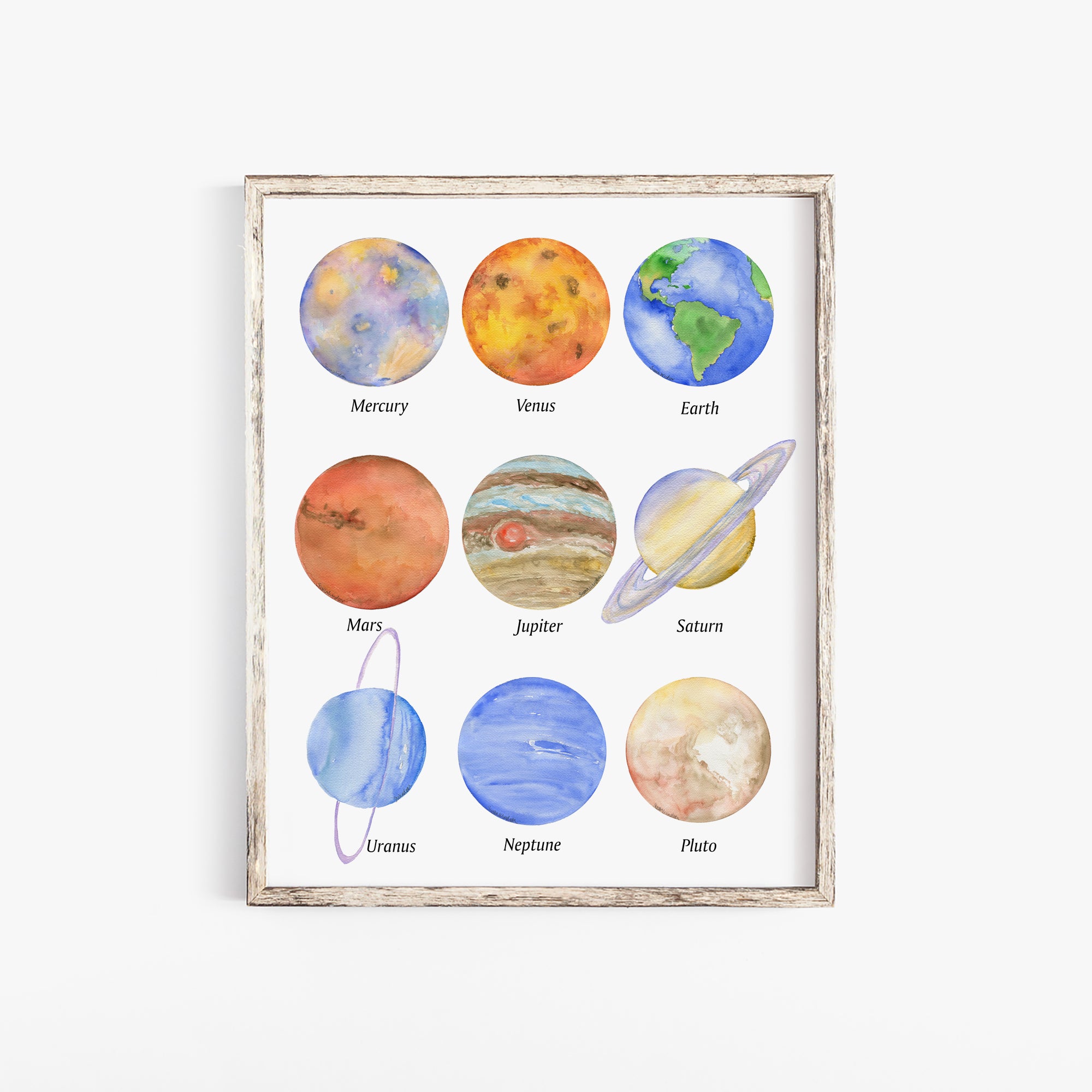 solar system in order with names and the color