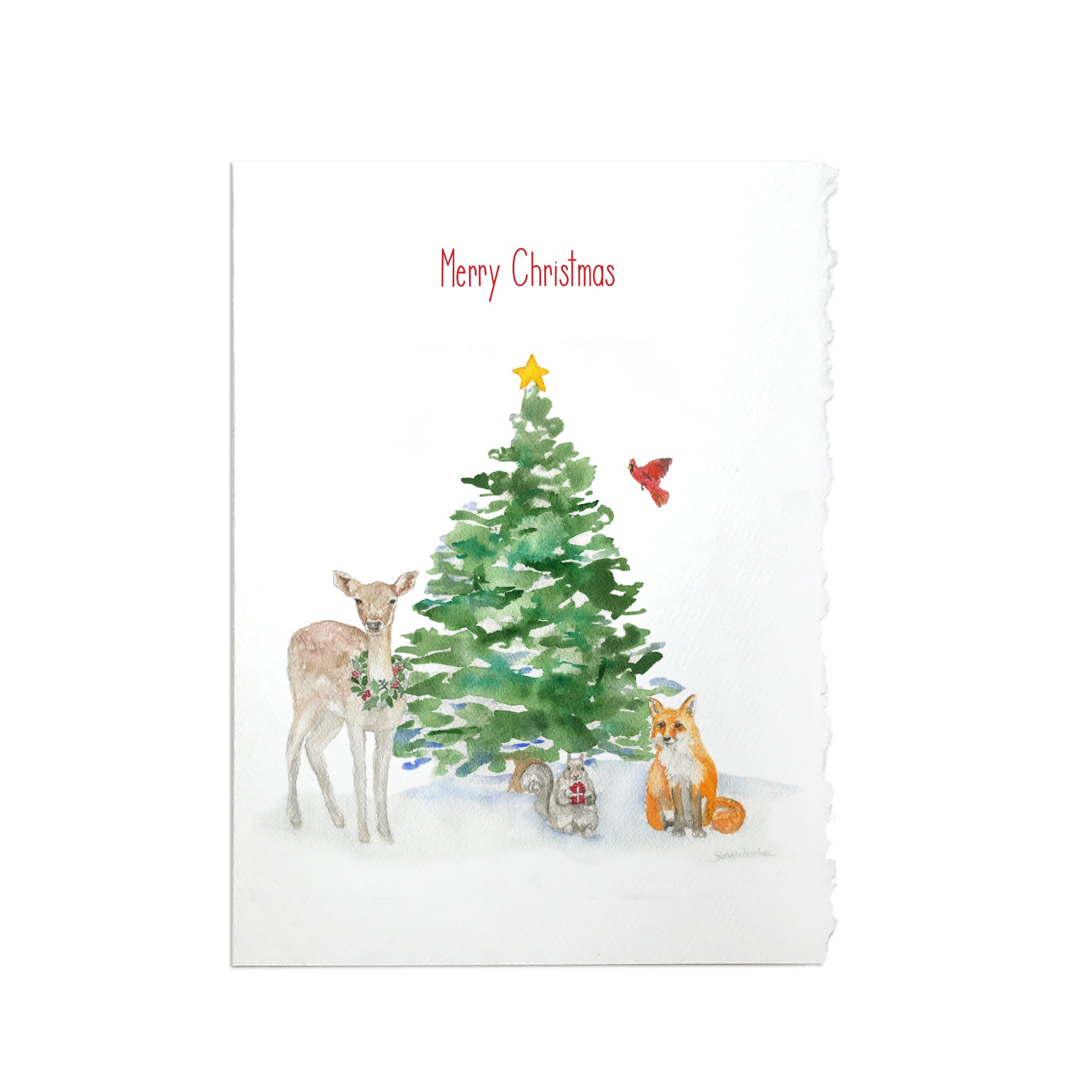 Woodland Animals Christmas Cards Set