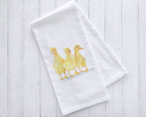 Yellow Ducklings Tea Towel