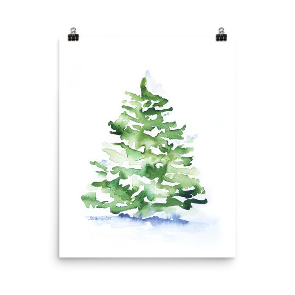 Watercolor Pine Tree